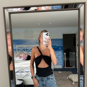 Black cutout bodysuit